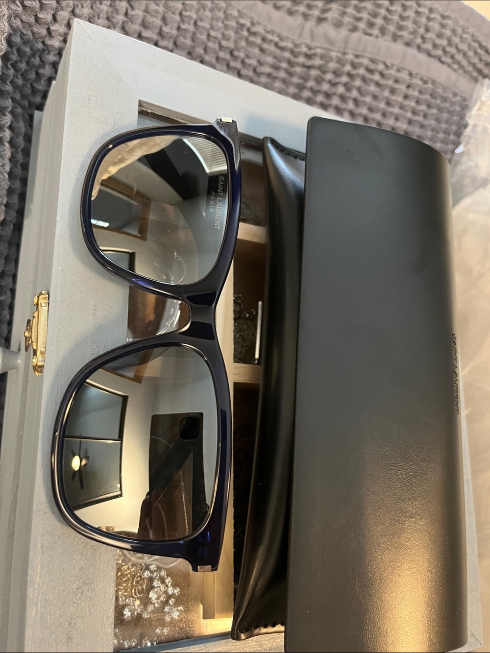 Saint Laurent Dark Navy Blue Sunglasses for VR/AR Use
